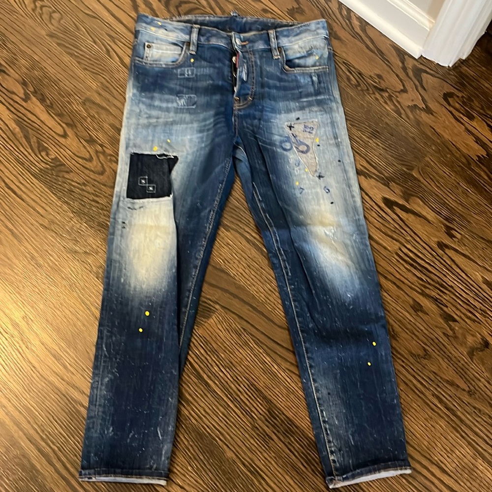 DSQUARED2 Size 46 Work Out Booty Wash Skater Jeans Unused